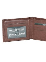 Mens Slim Wallet With Non Removable Top Flap Brown