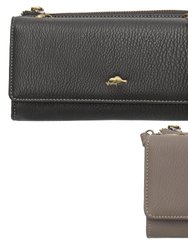 Rfid Wallet with Removable Shoulder Strap - Black