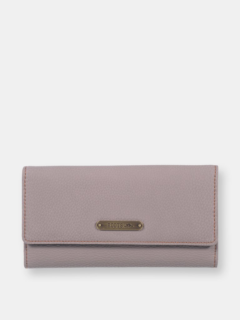 Roots Ladies Rfid Slim Clutch Wallet - Lavender