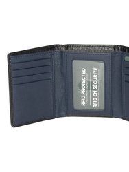 ROOTS Leather RFID Trifold Wallet