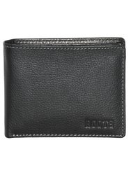 Roots Leather Slimfold Wallet with Removable Passcase - Black