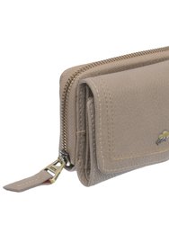 ROOTS Trifold Snap and Zip Clutch