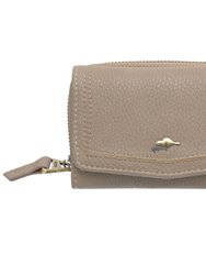 ROOTS Trifold Snap and Zip Clutch - Taupe
