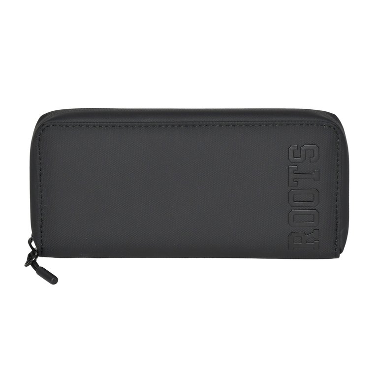 Slim Zipper Round Wallet - Black Combo