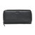 Slim Zipper Round Wallet - Black