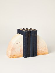 Marbled Soapstone Curved Bookend Set
