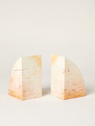 Marbled Soapstone Curved Bookend Set - Blush