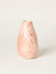 Marbled Soapstone Rounded Short Vase - Blush