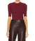 Cropped Sleeve Tee In Garnet - Garnet