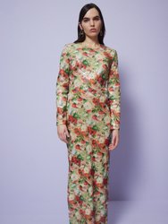 Fitted T-Shirt Gown - Floral Multi