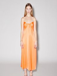 Hot Orange Twist Front Slip Dress - Hot Orange
