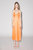 Hot Orange Twist Front Slip Dress - Hot Orange