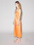 Hot Orange Twist Front Slip Dress