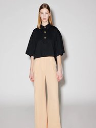 Pleat Front Wide Leg Pant