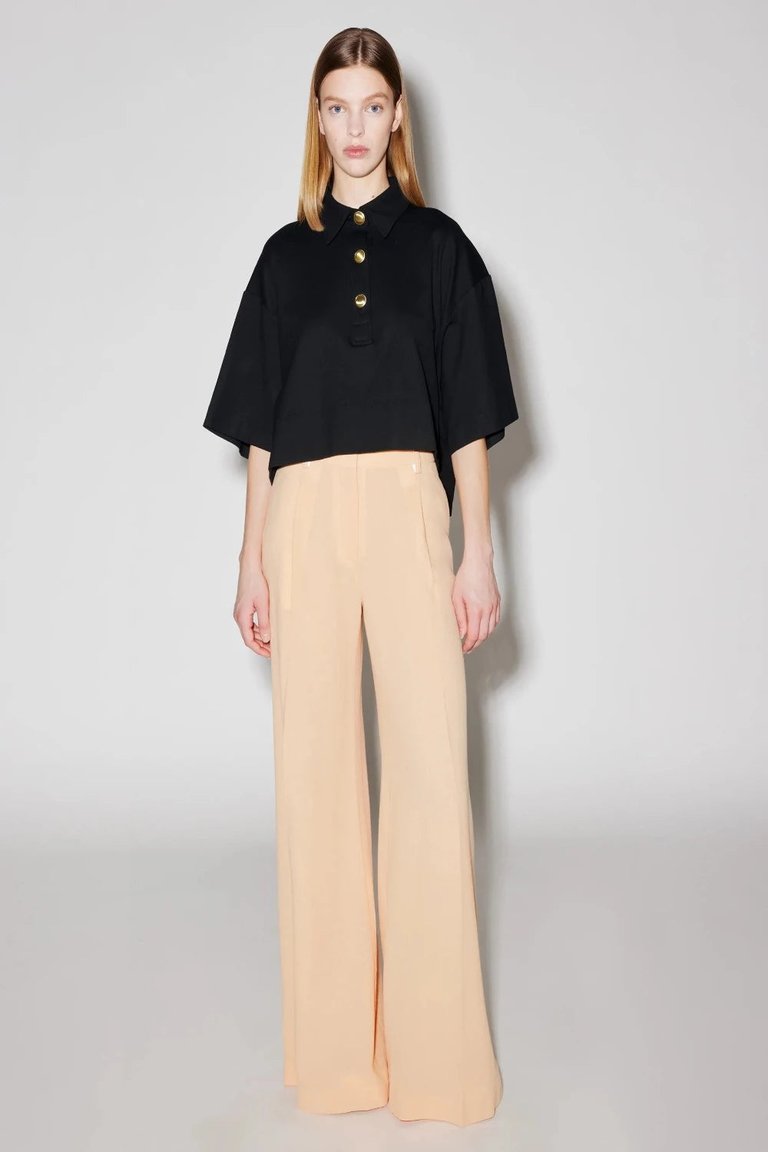 Pleat Front Wide Leg Pant