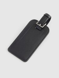 Leather Luggage Tag with Silver Hardware