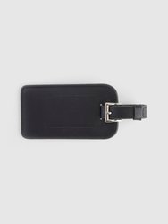 Leather Luggage Tag with Silver Hardware