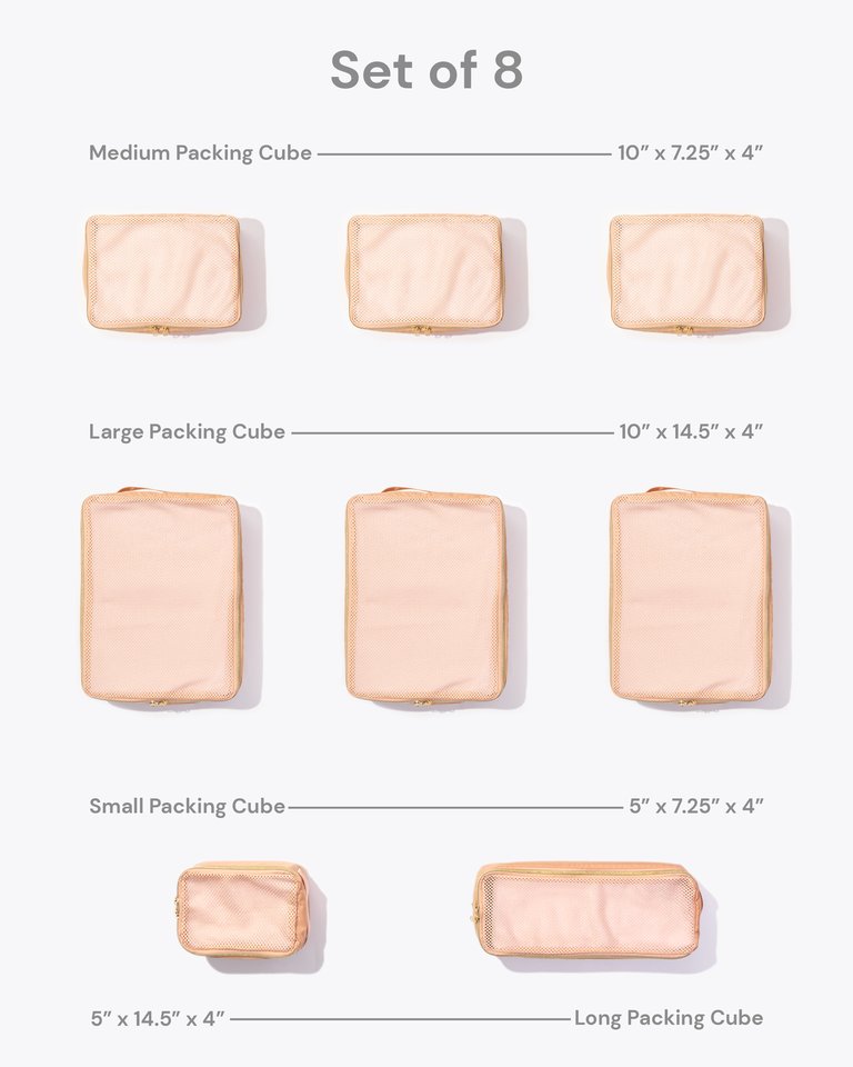 Packing Cubes for Suitcase/Luggage - Cloud Pink