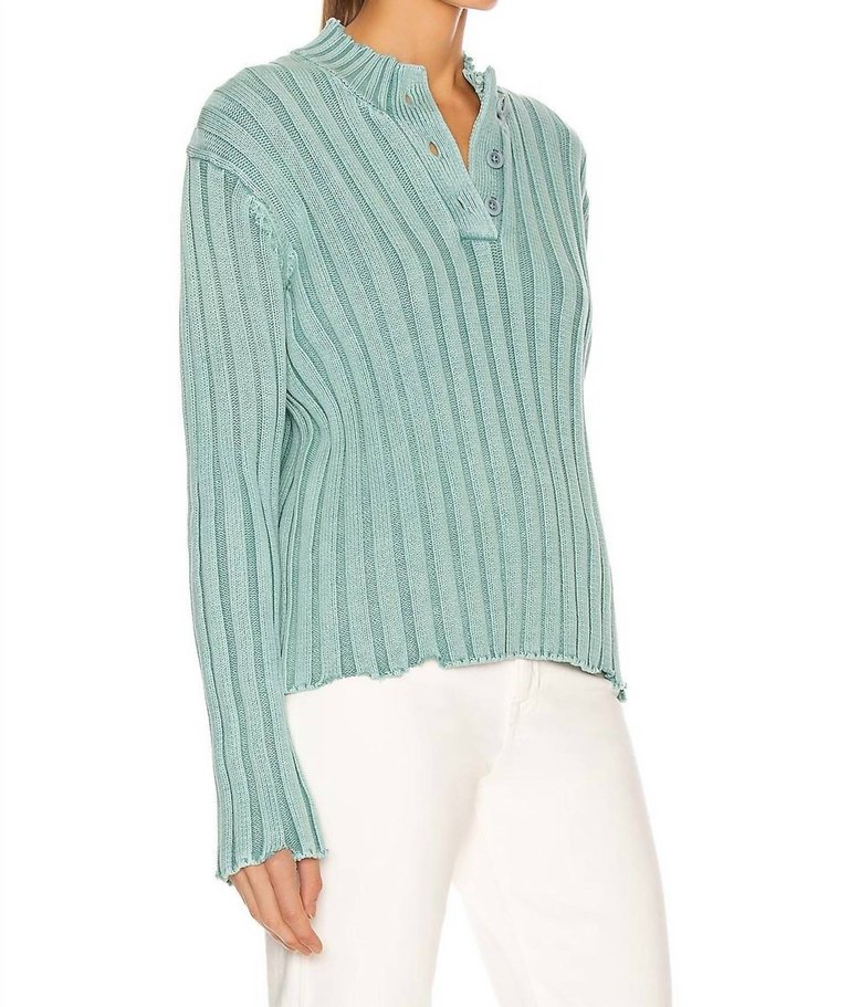 Abigail Polo Sweater In Acid Mint