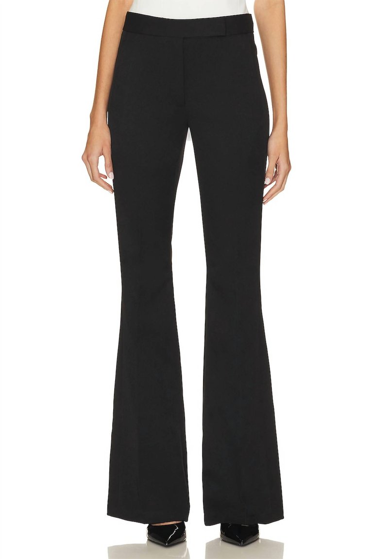 Flared Trouser In Black - Black