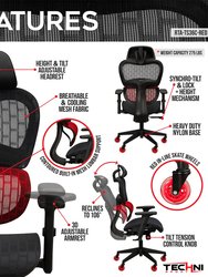 Airflex Cool Mesh Gaming Chair - Red