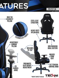 Office PC & Racing Game Chair - Blue