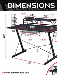 Techni Sport Gaming Desk - Carbon