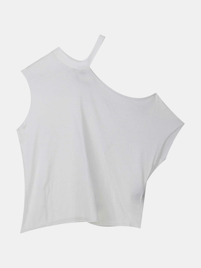 RTA Women's Faze White Axel Ribbed Cutout T-Shirt Graphic - Faze White