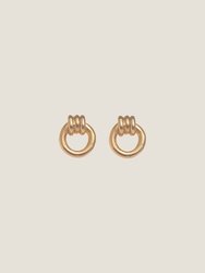 Gusto Knotted Hoop Earrings - Gold