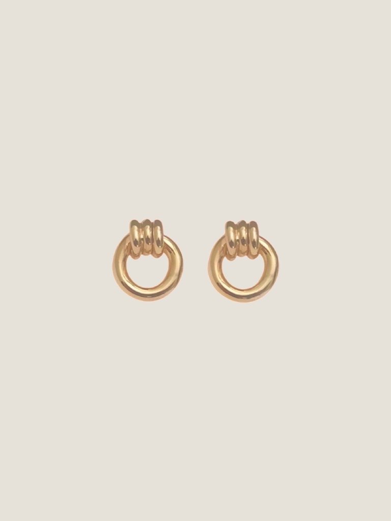 Gusto Knotted Hoop Earrings - Gold