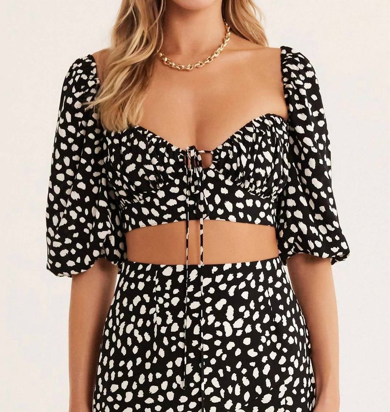 Catalina Crop Top In Black - Black