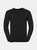 Mens Cotton Acrylic V Neck Sweatshirt - Black - Black