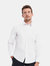 Mens Easy-Care Fitted Long-Sleeved Shirt - White