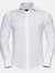 Mens Easy-Care Fitted Long-Sleeved Shirt - White - White