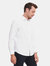 Mens Easy-Care Fitted Long-Sleeved Shirt - White