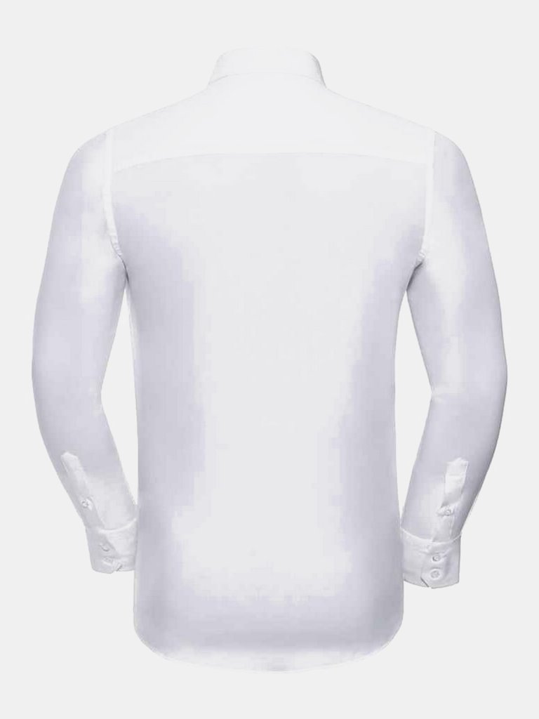 Mens Fitted Long-Sleeved Shirt - White