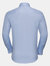 Mens Herringbone Long-Sleeved Shirt - Light Blue