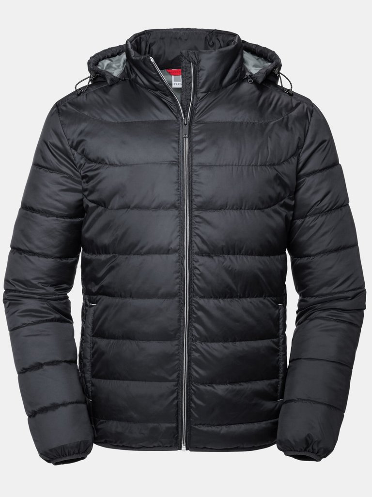 Mens Nano Hooded Padded Jacket - Black - Black