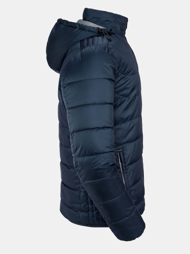 Mens Nano Hooded Padded Jacket - French Navy