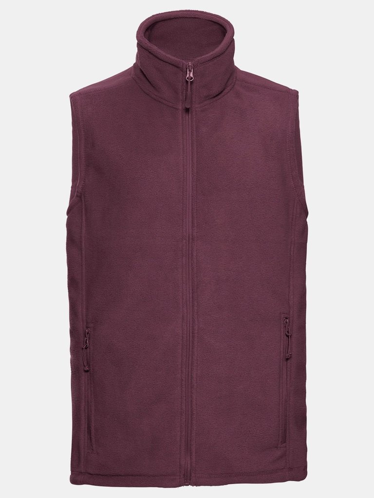 Mens Outdoor Fleece Vest - Burgundy - Burgundy