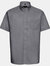 Mens Oxford Easy-Care Short-Sleeved Shirt - Silver - Silver