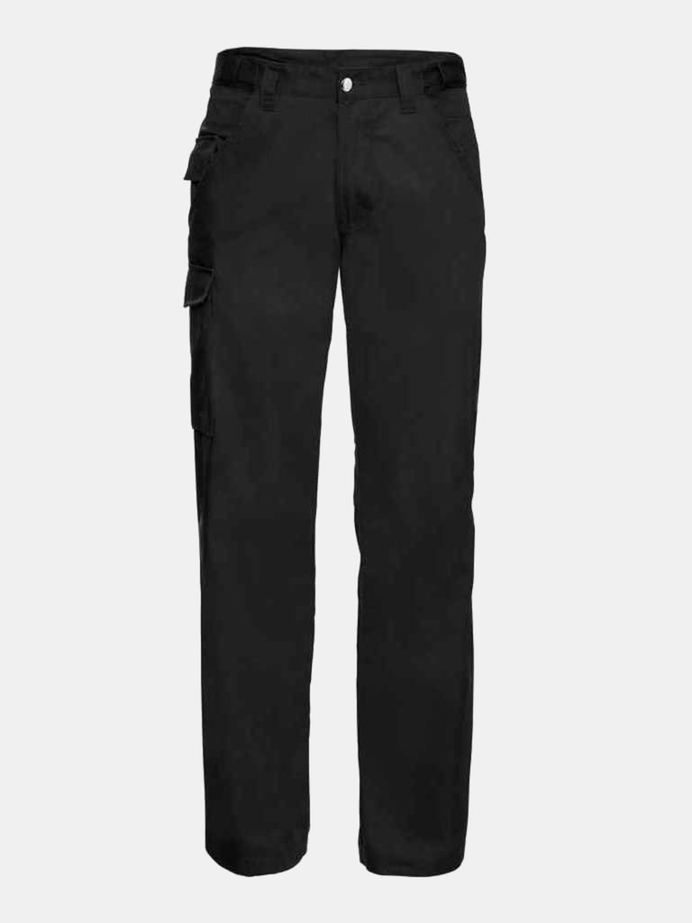 Mens Polycotton Twill Work Trousers - Black - Black