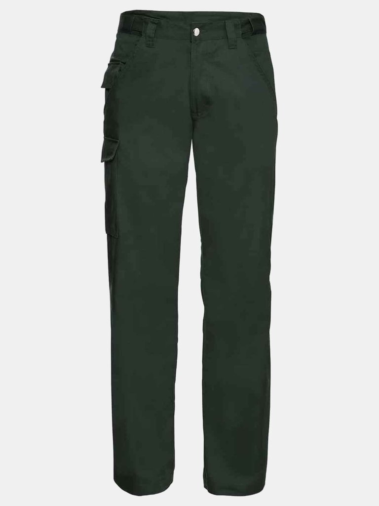 Mens Polycotton Twill Work Trousers - Bottle Green - Bottle Green