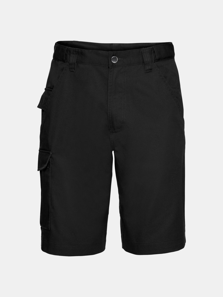 Mens Polycotton Work Shorts - Black - Black