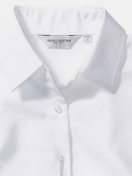 Russell Collection Ladies/Womens Long Sleeve Easy Care Oxford Shirt (White)