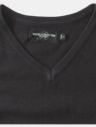 Russell Collection Mens V-Neck Sleevless Knitted Pullover Top / Jumper