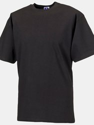 Russell Europe Mens Classic Heavyweight Ringspun Short Sleeve T-Shirt (Black)