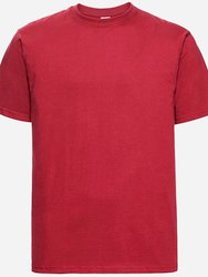 Russell Europe Mens Classic Heavyweight Ringspun Short Sleeve T-Shirt (Classic Red) - Classic Red