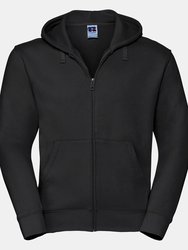 Russell Mens Authentic Full Zip Hooded Sweatshirt/Hoodie (Black) - Black