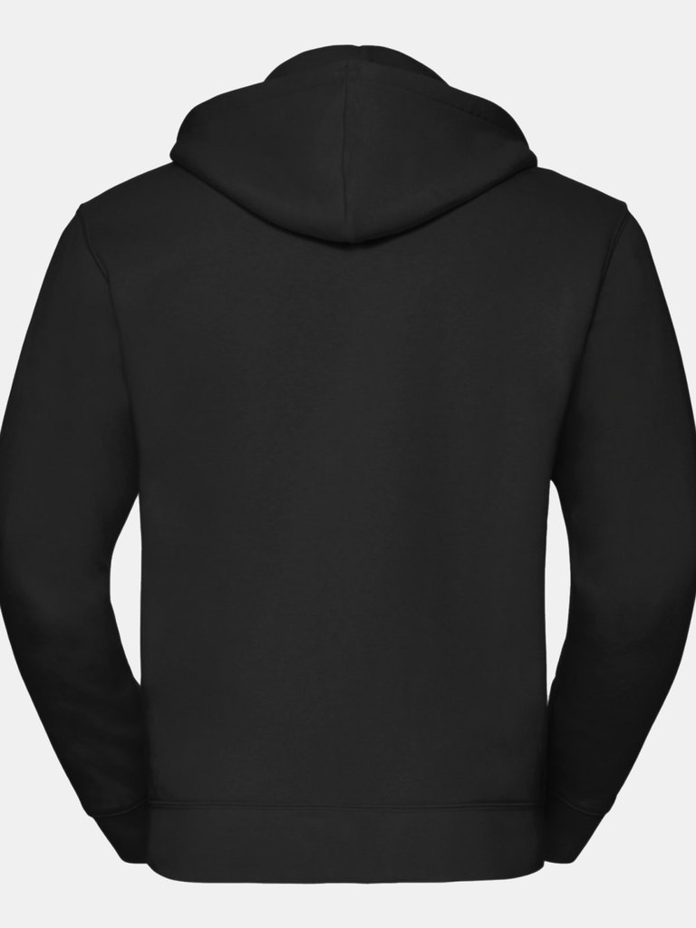 Russell Mens Authentic Full Zip Hooded Sweatshirt/Hoodie (Black)